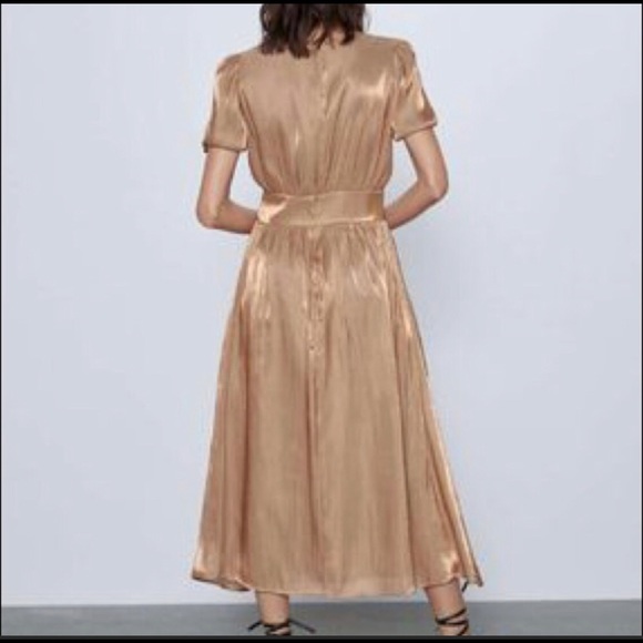 Zara Metallic Midi Dress, Size XS - Picture 5 of 14